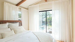 White Modern Roller Shades in  bedroom