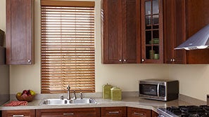 Light Faux Woods above Sink